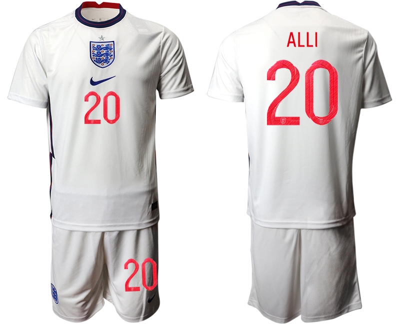Men 2021 European Cup England home white #20 Soccer Jersey